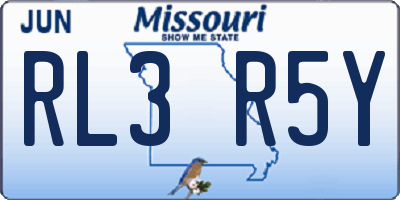 MO license plate RL3R5Y