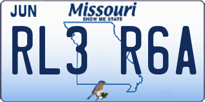 MO license plate RL3R6A