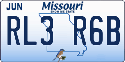 MO license plate RL3R6B