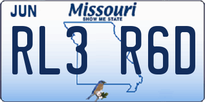 MO license plate RL3R6D