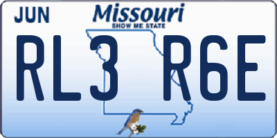 MO license plate RL3R6E