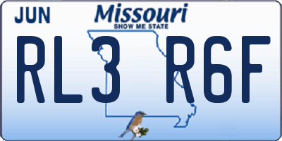 MO license plate RL3R6F