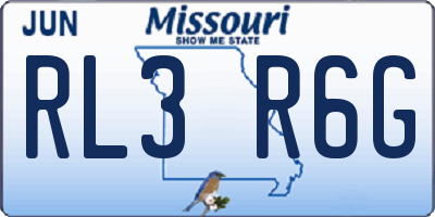 MO license plate RL3R6G