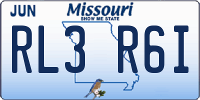 MO license plate RL3R6I