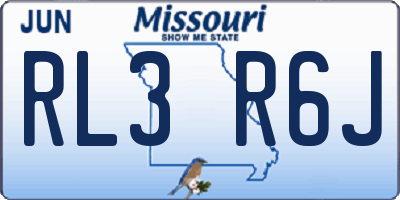 MO license plate RL3R6J
