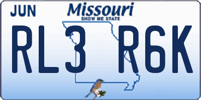 MO license plate RL3R6K