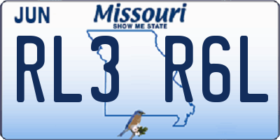 MO license plate RL3R6L