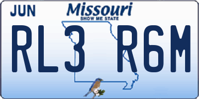 MO license plate RL3R6M