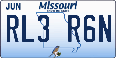 MO license plate RL3R6N