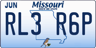 MO license plate RL3R6P
