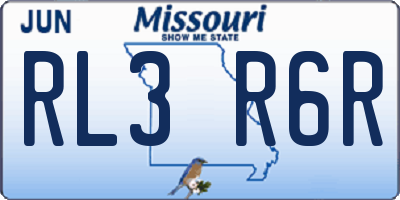 MO license plate RL3R6R