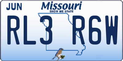 MO license plate RL3R6W