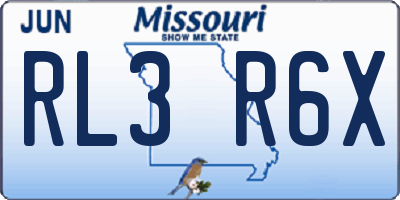 MO license plate RL3R6X