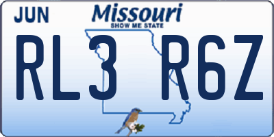 MO license plate RL3R6Z