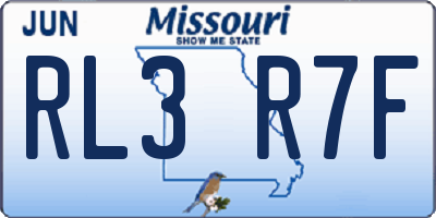 MO license plate RL3R7F