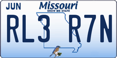 MO license plate RL3R7N