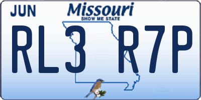 MO license plate RL3R7P