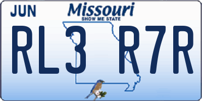 MO license plate RL3R7R