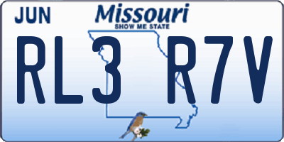 MO license plate RL3R7V