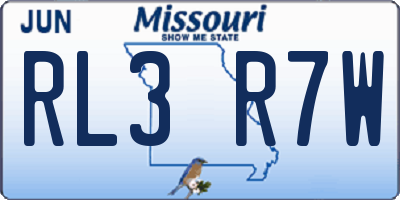 MO license plate RL3R7W