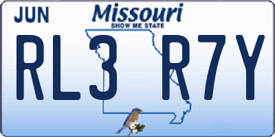 MO license plate RL3R7Y