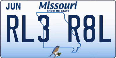 MO license plate RL3R8L