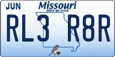 MO license plate RL3R8R