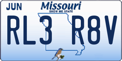 MO license plate RL3R8V