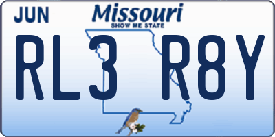 MO license plate RL3R8Y