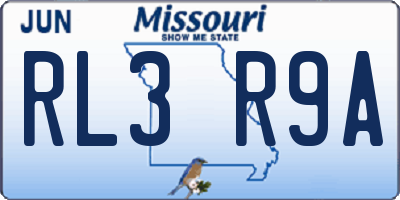 MO license plate RL3R9A