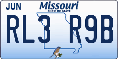 MO license plate RL3R9B