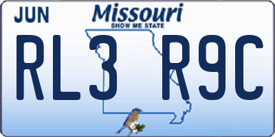 MO license plate RL3R9C