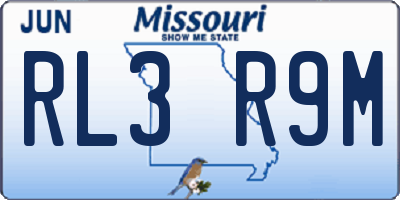 MO license plate RL3R9M