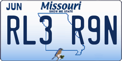 MO license plate RL3R9N