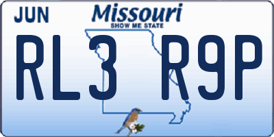 MO license plate RL3R9P
