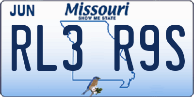 MO license plate RL3R9S