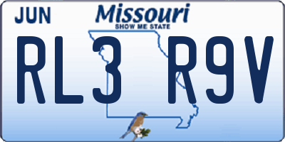 MO license plate RL3R9V