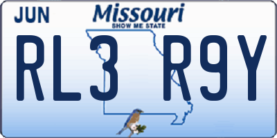 MO license plate RL3R9Y