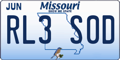 MO license plate RL3S0D