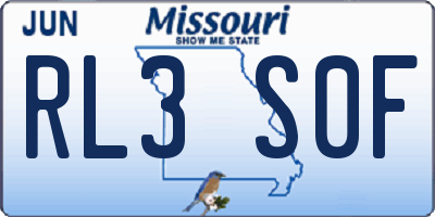 MO license plate RL3S0F