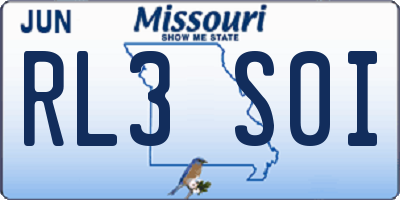 MO license plate RL3S0I