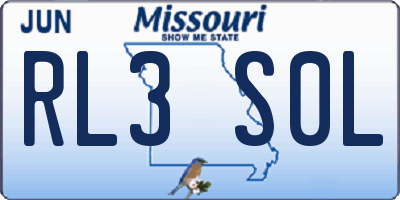 MO license plate RL3S0L