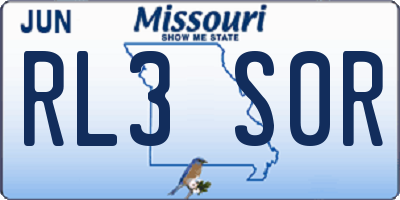 MO license plate RL3S0R