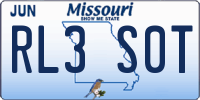 MO license plate RL3S0T
