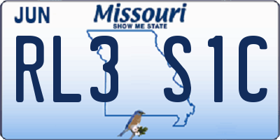 MO license plate RL3S1C
