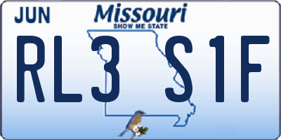 MO license plate RL3S1F