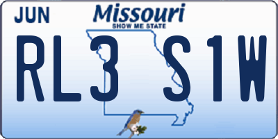 MO license plate RL3S1W