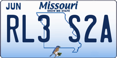 MO license plate RL3S2A