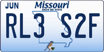 MO license plate RL3S2F