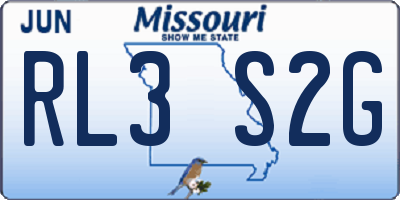 MO license plate RL3S2G